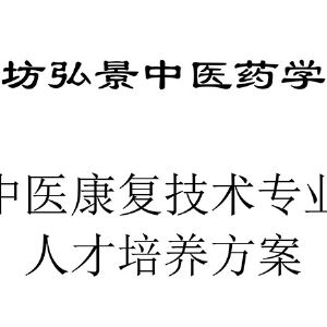 中医康复技术专业人才培养方案